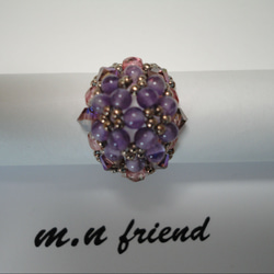 天然石アメジストリング（紫陽花） 1枚目の画像