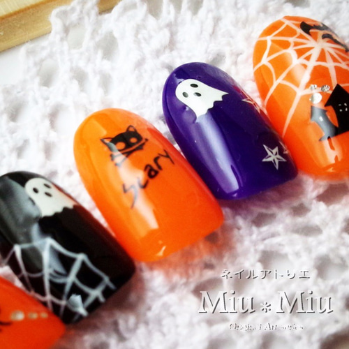 ポップなハロウィンネイル ネイルチップ（つけ爪） Miu＊ 通販
