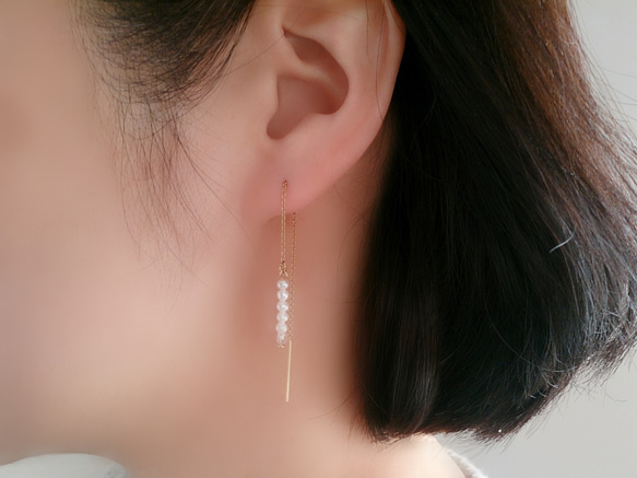 14公斤淡水珍珠和水晶美國耳環 第1張的照片