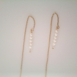 14公斤淡水珍珠和水晶美國耳環 第3張的照片