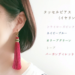 【1180】タッセルピアス／イヤリング タッセルピアス／イヤリング 片耳用 5色展開 ピアス（フープ） Deux