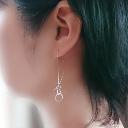 トリプルサークルのアメリカンピアス(シルバーカラー) ピアス