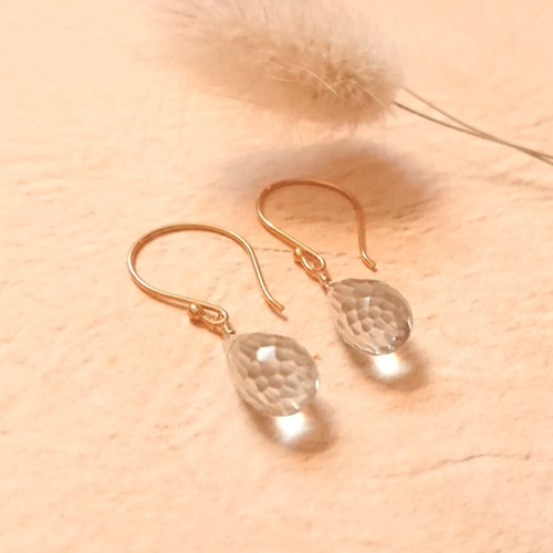 24Kヴェルメイユ 宝石質グリーンアメジストのピアス／イヤリング