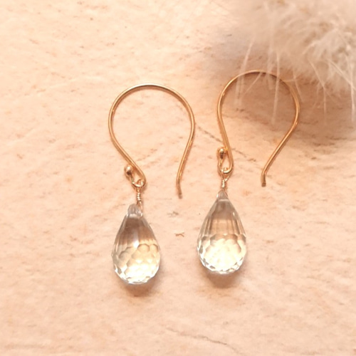 24Kヴェルメイユ 宝石質グリーンアメジストのピアス／イヤリング