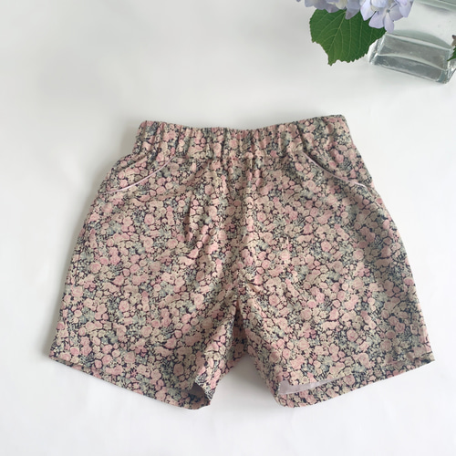 受注製作】リバティ チャイブ（スモーキーピンク）の裏地付きショート