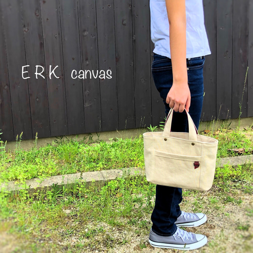 【超ポイント祭?期間限定】 ミニトートバッグ 帆布 【ミルクティー】 えるく トートバッグ トートバッグ