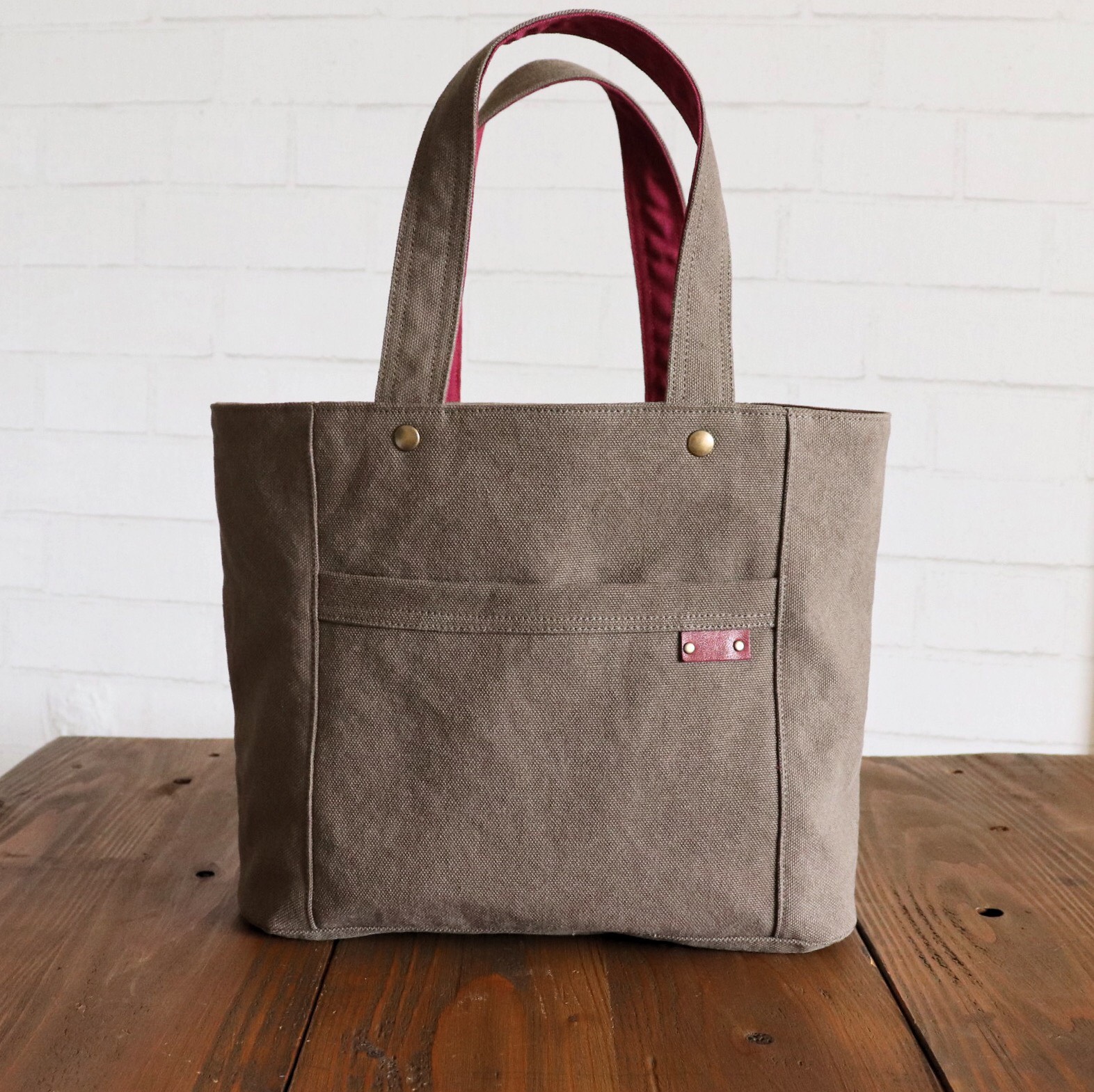 帆布  ミディアム　トートバック B5　【モカブラウン】