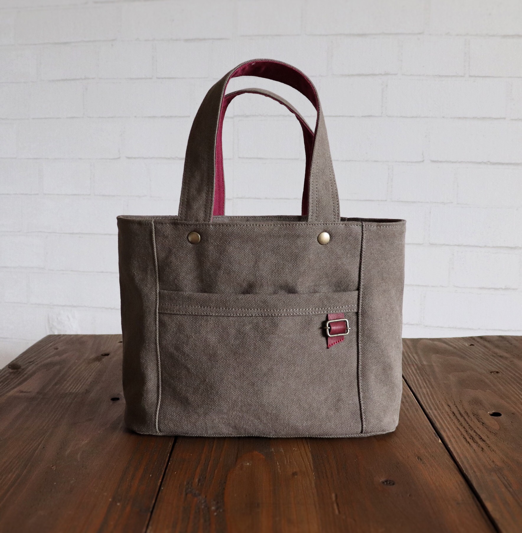 帆布　ミニトートバッグ　【モカブラウン】