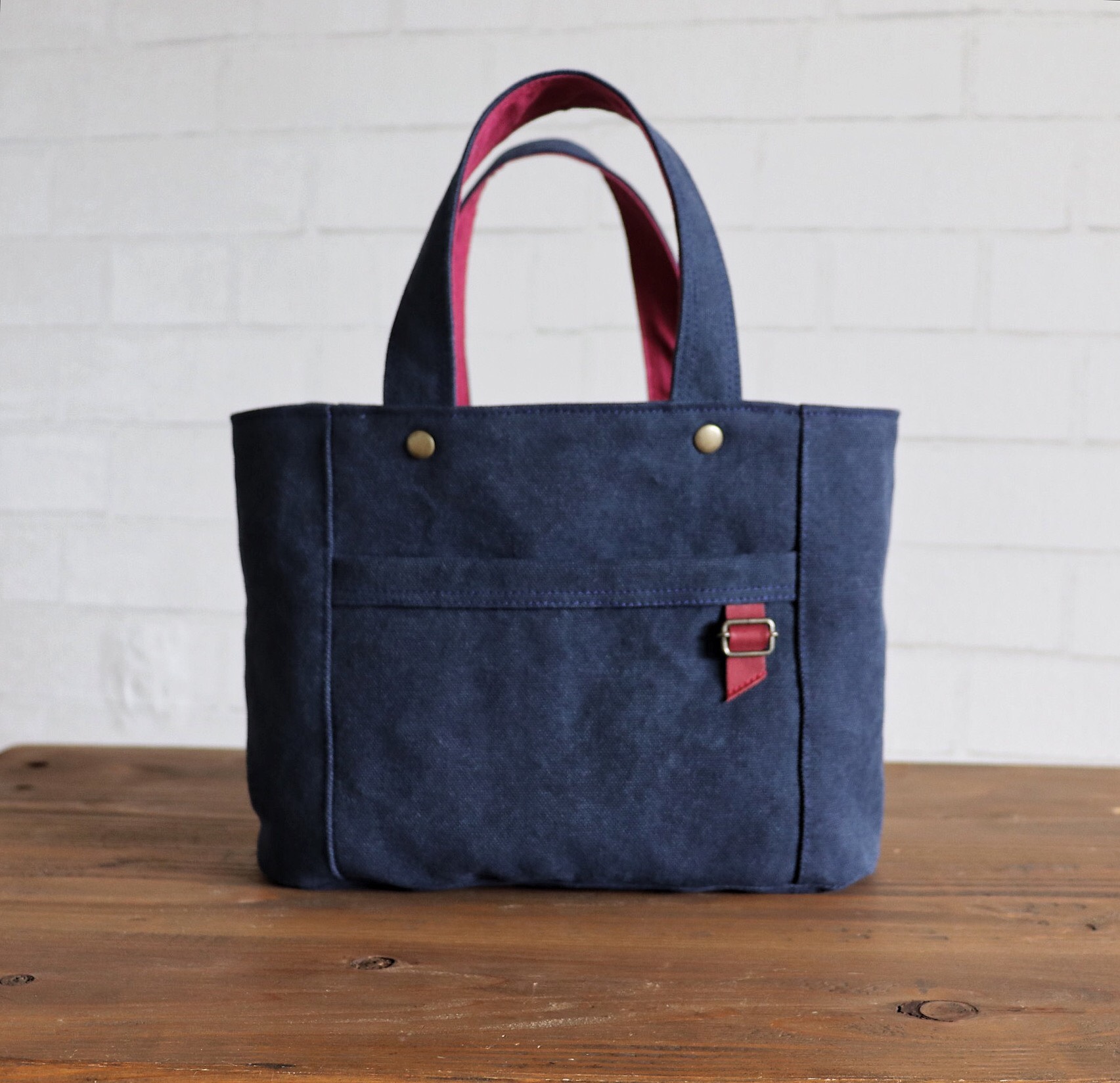 帆布　ミニトートバッグ【ネイビー】