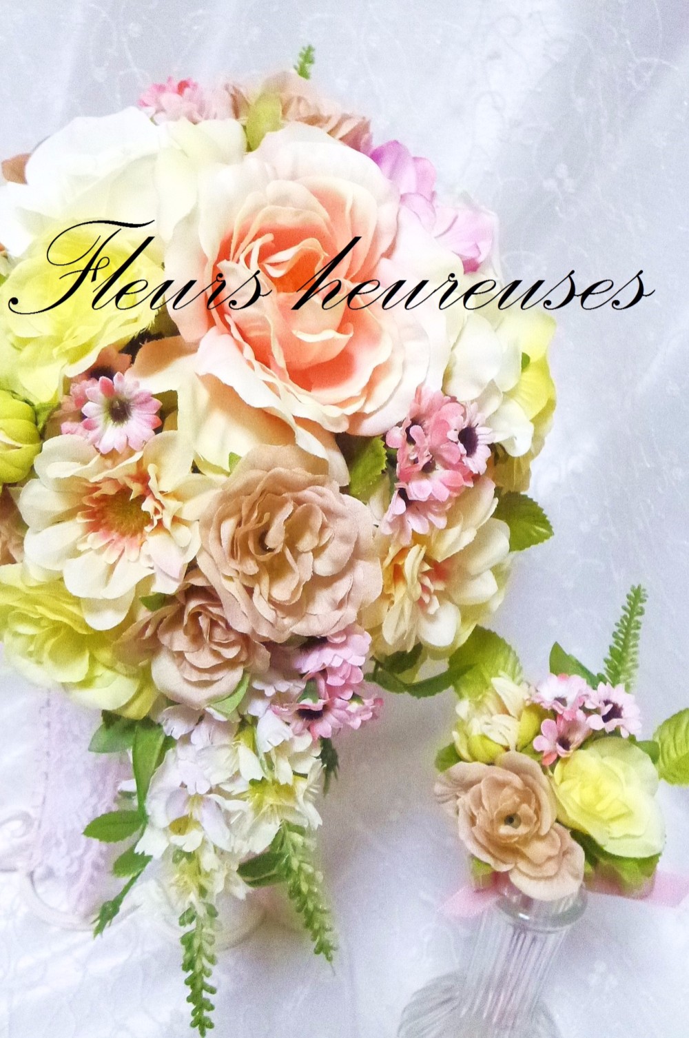 《現品限り！在庫一掃SALE》ティアドロップブーケ・ブートニアｓｅｔ