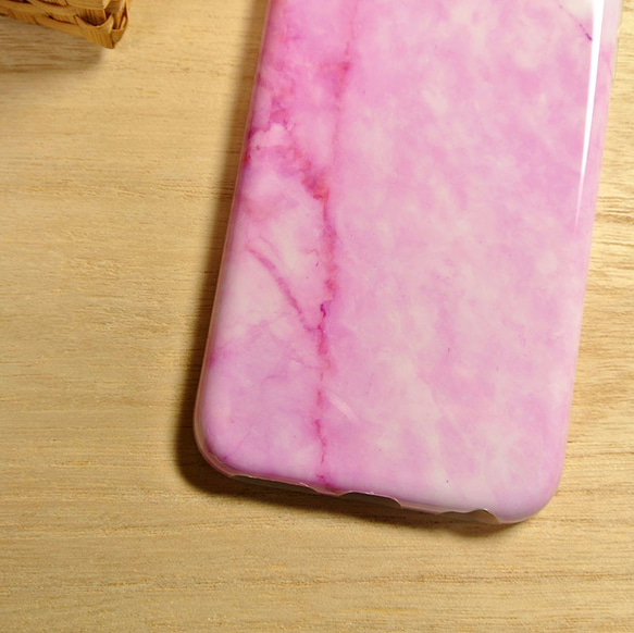 iphone6/6s　ピンク 大理石 マーブル柄 TPUケース 3枚目の画像