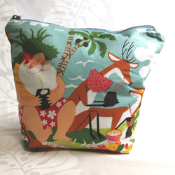 再々々々販ハワイサーフィンサンタ柄ポーチアレキサンダーヘンリー  