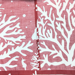 パウスカート丈75㎝4ヤードダークレッド系ビックサンゴ柄 3枚目の画像