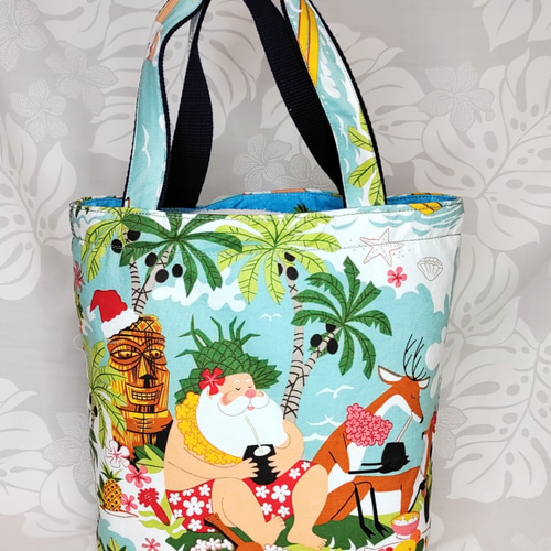 人気再々々々々販ハワイ生地底切替トートバックアレキサンダーヘンリー  