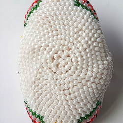 【送料無料】スイカとお花を編み込んだ
ビーズ編みがま口 4枚目の画像