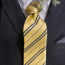 京丹後silkネクタイ 黄色は「栄光」の意味　廃盤生地になりました。 2枚目の画像