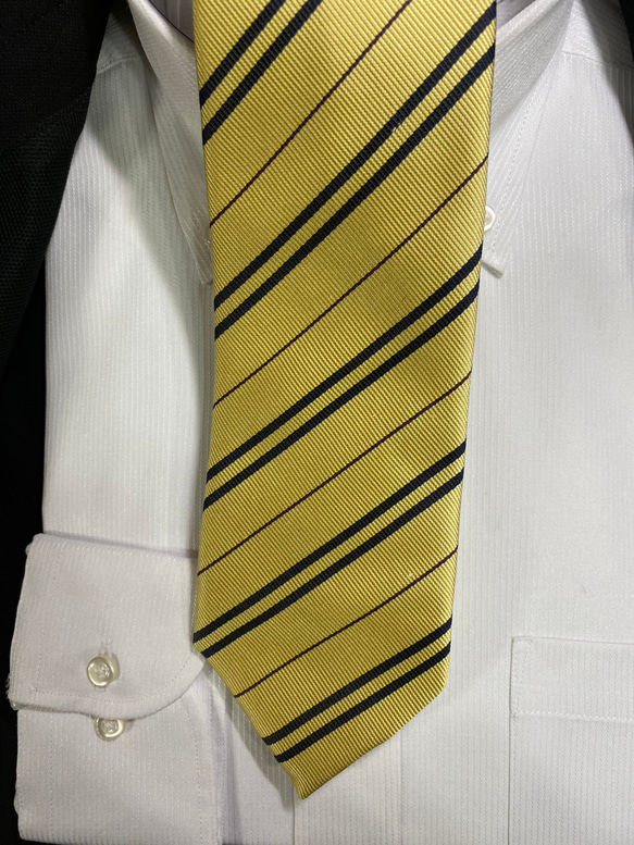 京丹後silkネクタイ 黄色は「栄光」の意味　廃盤生地になりました。 5枚目の画像