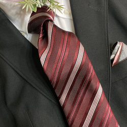 京都右京silkネクタイ 魔法のワインレッド色の効果 ネクタイ・蝶