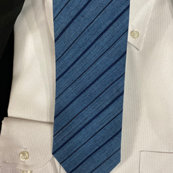 三重県松阪木綿ネクタイ　正藍縞 6枚目の画像