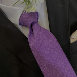 日本の伝統色綿ネクタイ　すみれ 1枚目の画像