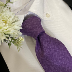日本の伝統色綿ネクタイ　すみれ 3枚目の画像