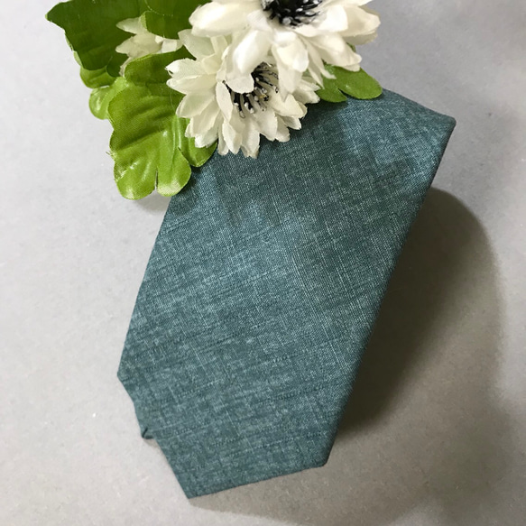 日本の伝統色綿ネクタイ　舛花色　 2枚目の画像
