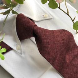 日本の伝統色綿ネクタイ　葡萄色 6枚目の画像