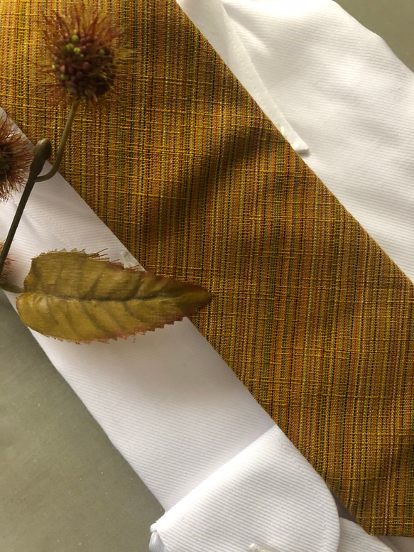 四百年の伝統織会津木綿 やたら黄色 4枚目の画像