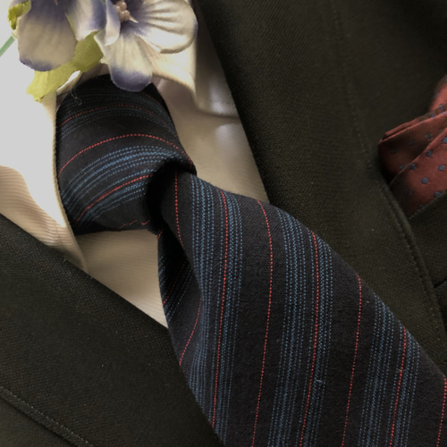 新潟越後伝統織工芸品亀田縞ネクタイ 萬代橋 ネクタイ・蝶ネクタイ 六