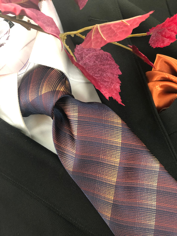 京都与謝野町丹後silk ネクタイ　丹後縦貫林道の木漏れ日　 1枚目の画像