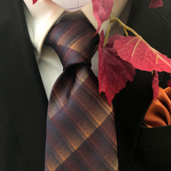 京都与謝野町丹後silk ネクタイ　丹後縦貫林道の木漏れ日　 3枚目の画像