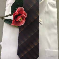 京都与謝野町丹後silk ネクタイ　丹後縦貫林道の木漏れ日　 6枚目の画像