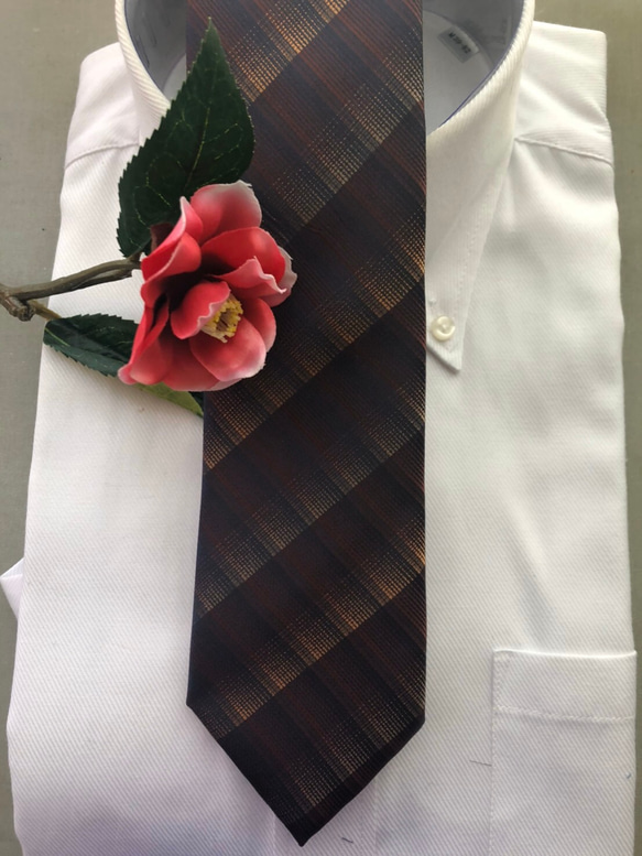 京都与謝野町丹後silk ネクタイ　丹後縦貫林道の木漏れ日　 6枚目の画像