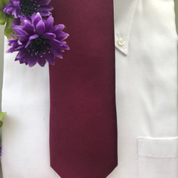 京都右京silkネクタイ　クリンソウ赤紫の花を一面に　 6枚目の画像