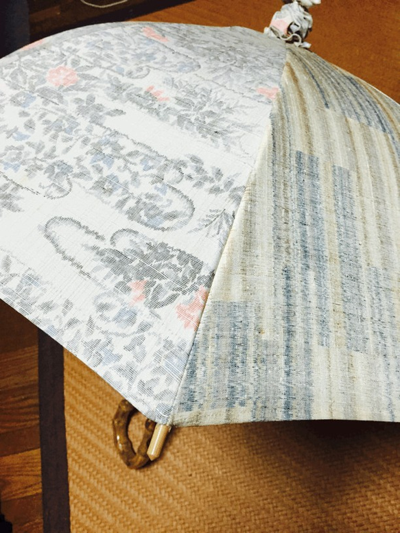 日傘　⑫　絹　紬２種 1枚目の画像