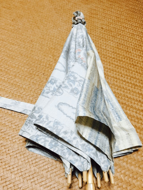 日傘　⑫　絹　紬２種 5枚目の画像