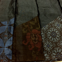 手作り　絹　裏付き12枚接ぎ大島スカート 5枚目の画像