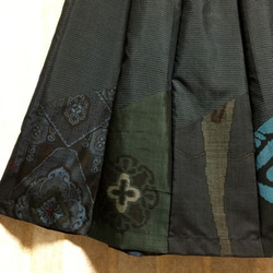 手作り　絹　大島色々　裏付き12枚はぎスカート 4枚目の画像
