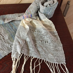 手作り　絹　手織り　ストール 1枚目の画像
