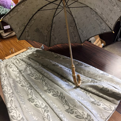 手作り　絹　紬　裏付きスカート＆日傘 2枚目の画像
