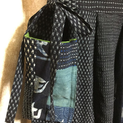 手作り  綿  絣色々  刺し子  ジャンパースカート 3枚目の画像
