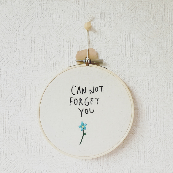 can not forget you／12cm／刺繍の飾りフープ 1枚目の画像