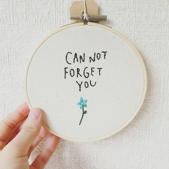 can not forget you／12cm／刺繍の飾りフープ 3枚目の画像