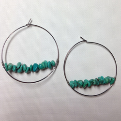 pierce♡turquoise＊silver hoop 2枚目の画像