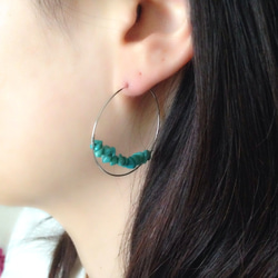 pierce♡turquoise＊silver hoop 3枚目の画像