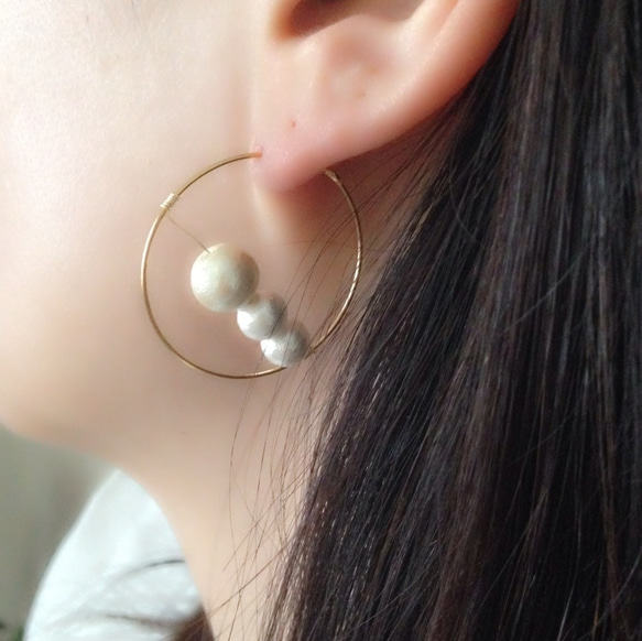 pierce♡pearl＊hoop 2枚目の画像