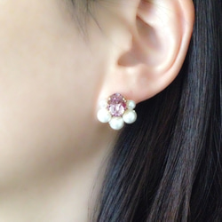 pierce♡ブルーダイヤビジュー＊パール 3枚目の画像