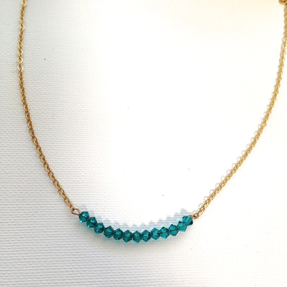 Necklace♡blue＊swarovski 3枚目の画像