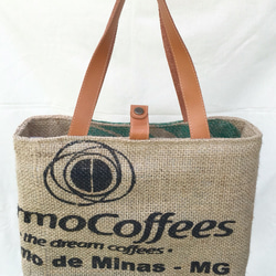 コーヒー豆の麻袋ミニトートバッグ 2枚目の画像