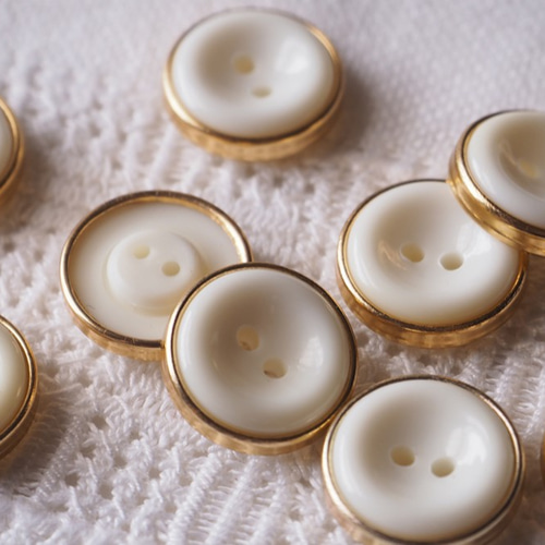 ヴィンテージ金縁ボタン 12個セット ボタン レトロ手芸店 通販 2078946